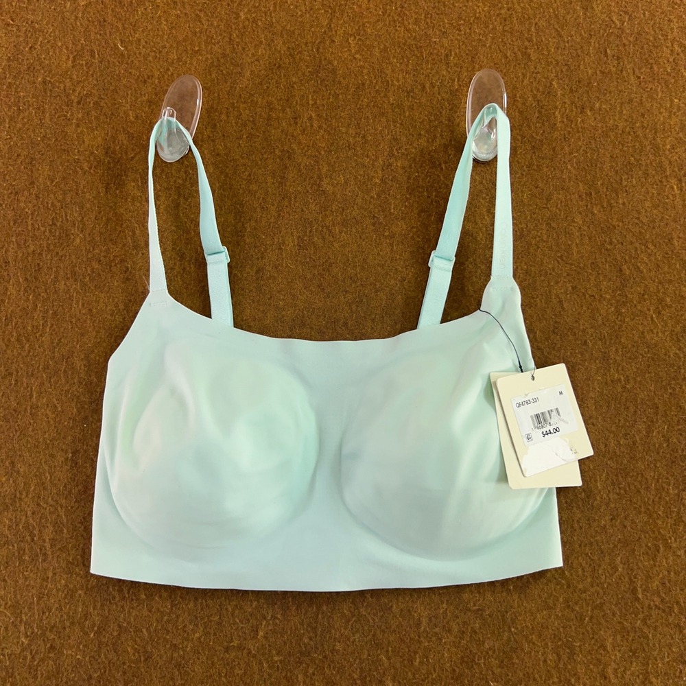 Calvin Klein Womens M Mint Green Invisibles Lightly Lined Bralette NWT *Flaw